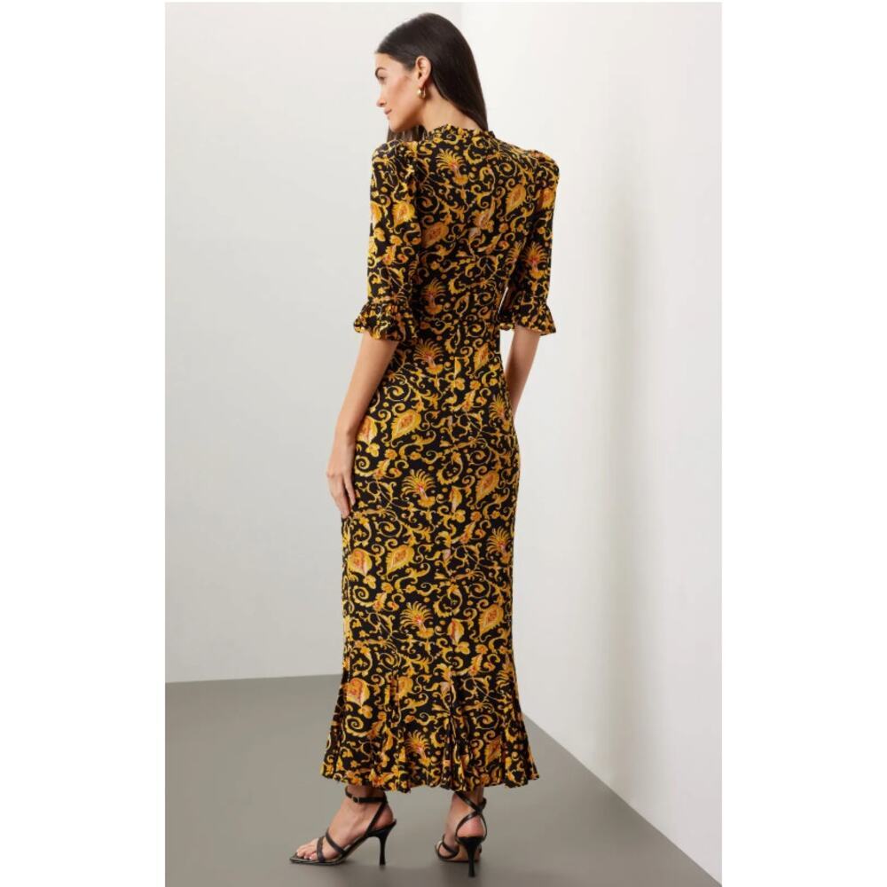 RHODE Felix Yellow Floral Dress Size 14 - Picture 4 of 10